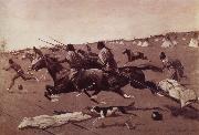 Frederick Remington Oil undated Geronimo Fleeing from camp oil painting artist